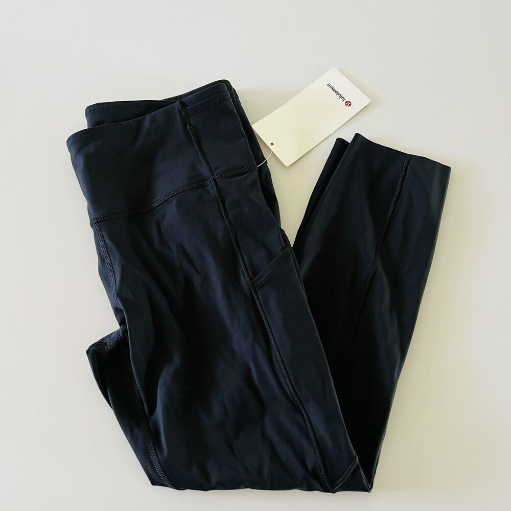 LULULEMON ATHLETICA Solid Black F & F HR Crop 23" Leggings - US 10